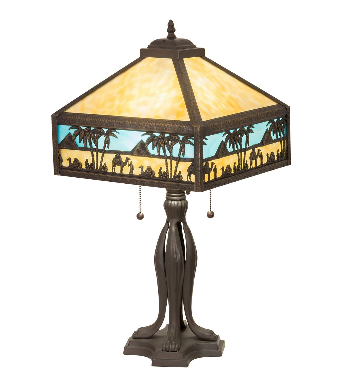 Camel 26 Inch 2-Light 26.00" Craftsman Brown Table Lamp front view