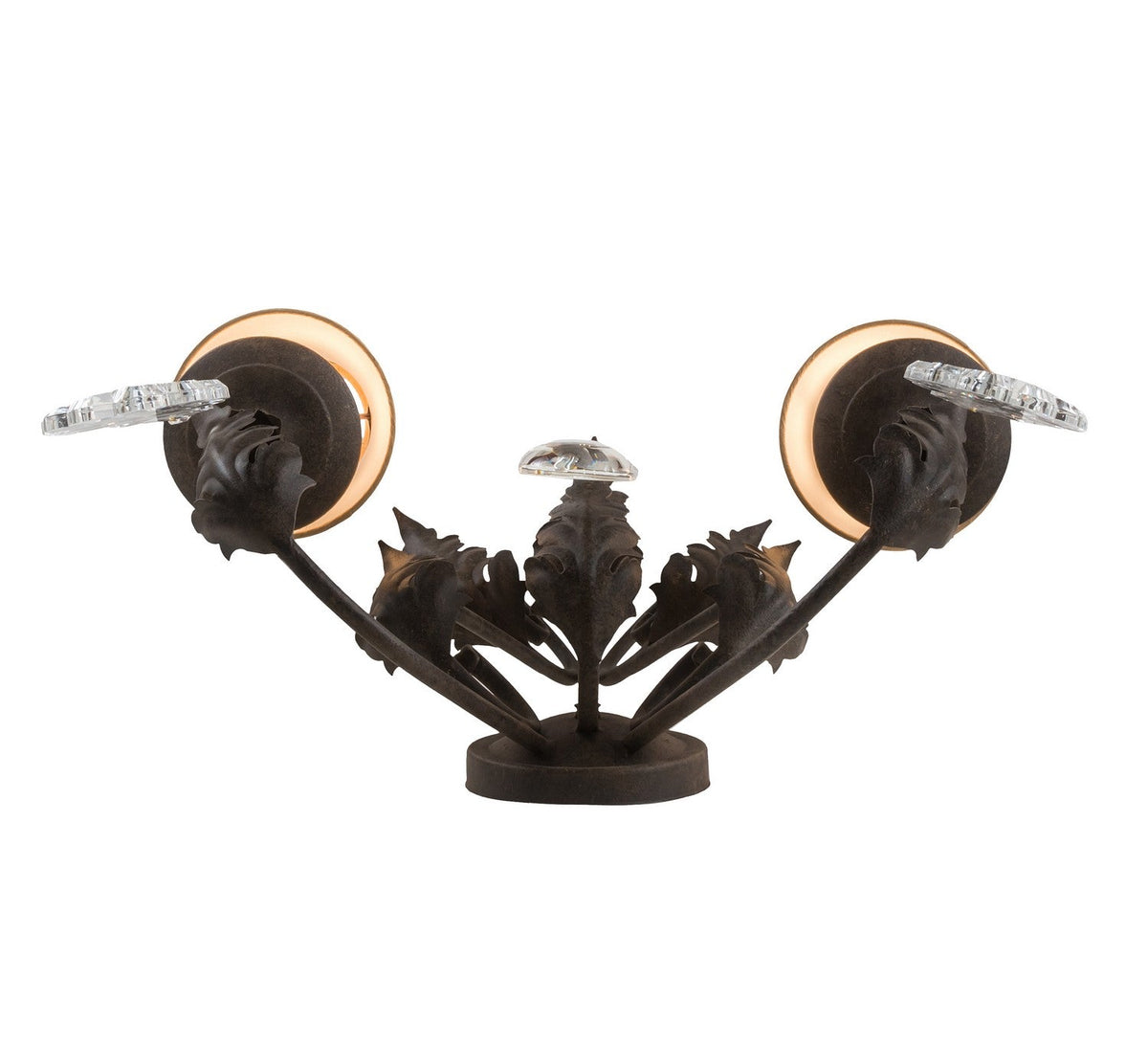 French Elegance 2-Light 22.00" Brass Tint LED Wall Sconce detail view 6