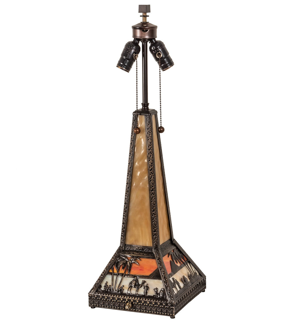 Camel 25 Inch - Height: 25.5 Inches 2-Light 25.50" Craftsman Brown, Highlighted Table Lamp front view