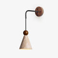 Cone Wood Bead Wall Light, Hardwired Wall Sconce, Metal, Dia 12cm x H 17cm