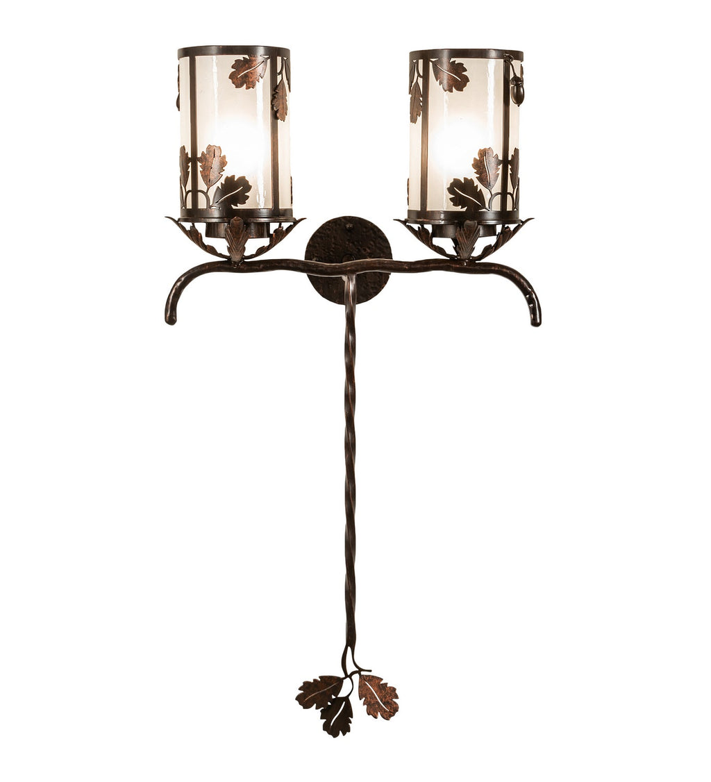 Blue Oak 2-Light 40.00" Hanna Copper And Cimarron Bronze LED Wall Sconce detail view 3