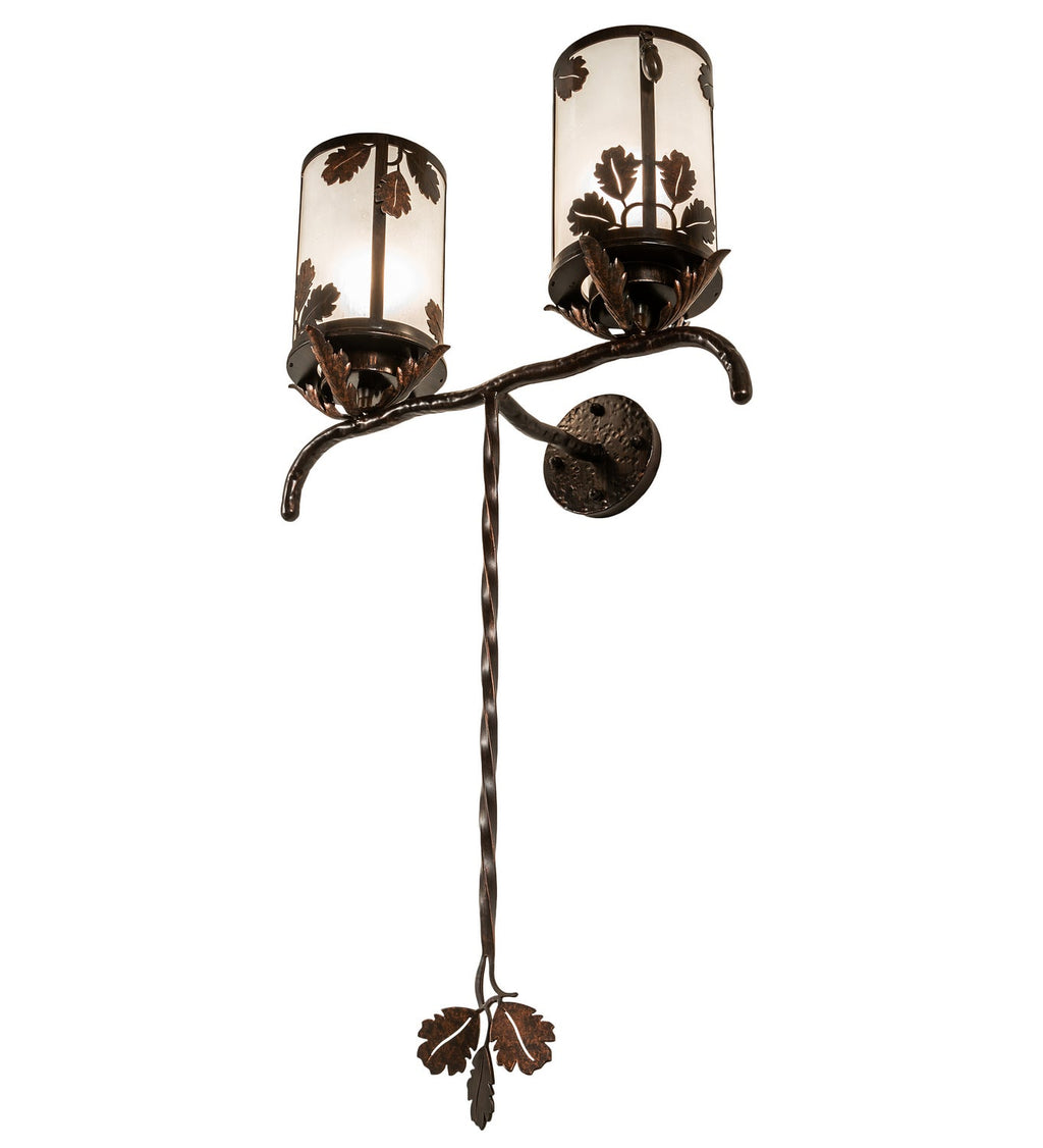 Blue Oak 2-Light 40.00" Hanna Copper And Cimarron Bronze LED Wall Sconce detail view 4