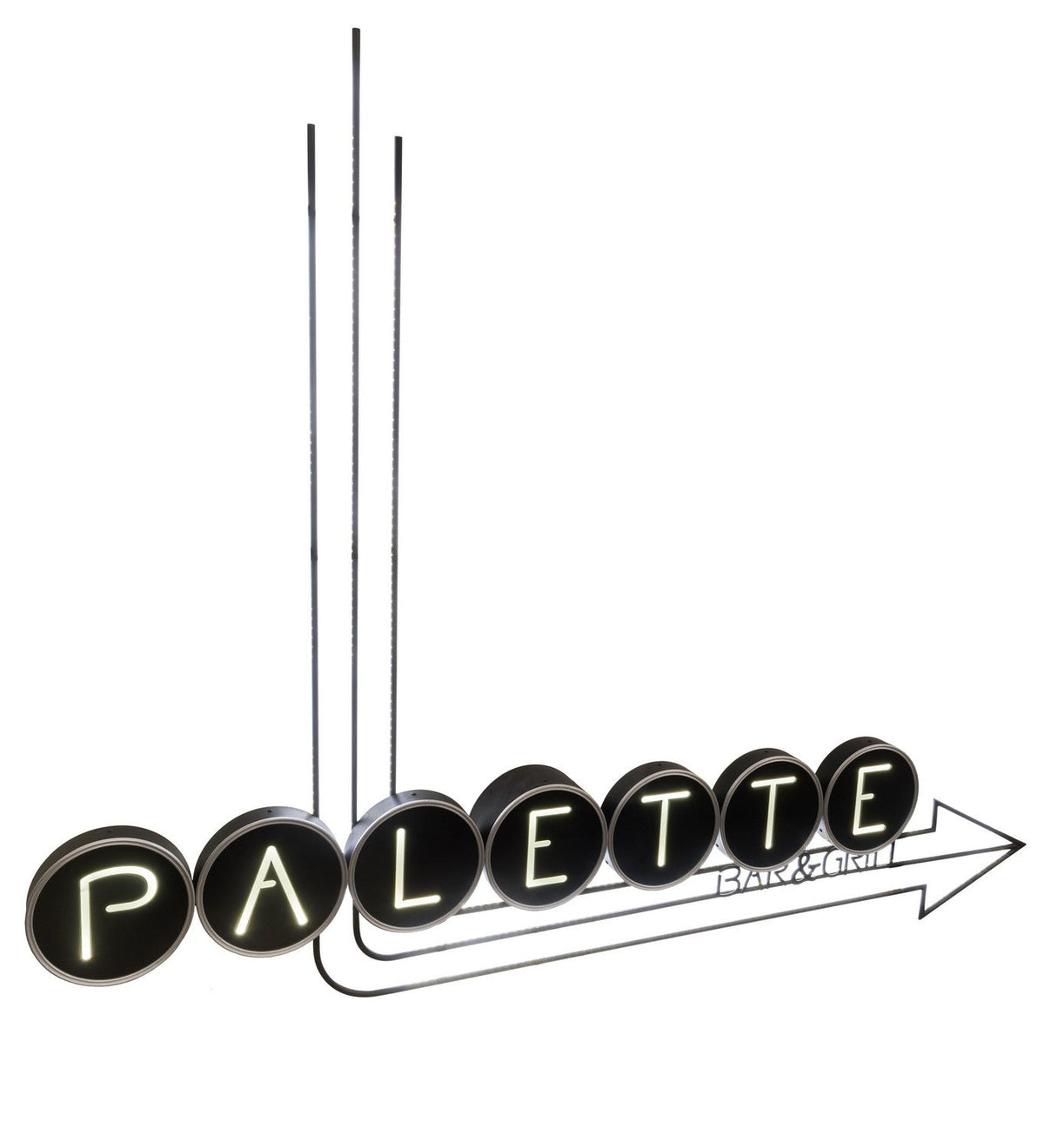Paletta 10-Light 69.00" Solar Black LED Wall Sconce detail view 2