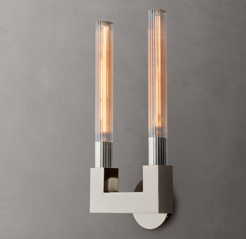 Cannele Double Wall Light, Bathroom Wall Sconce, detail 10