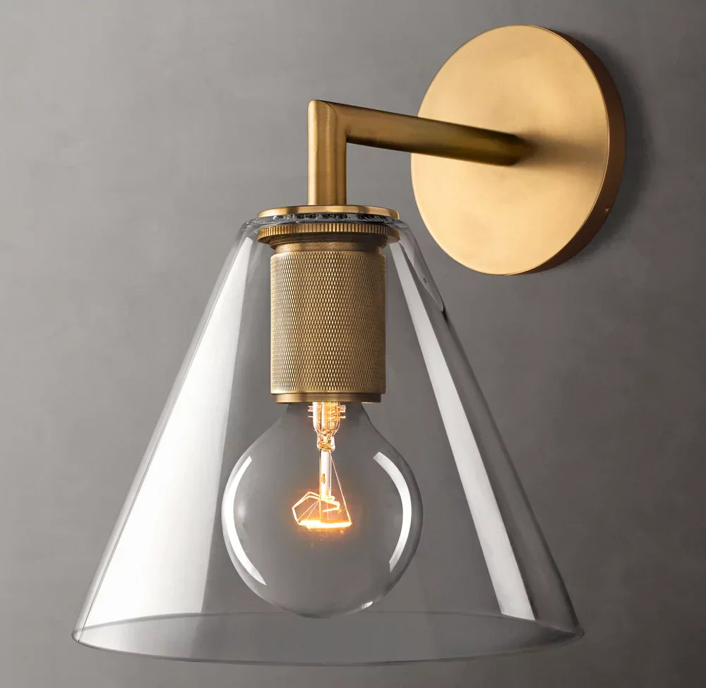 Utilitaire Funnel Shade Wall Light, Bathroom Wall Sconce, detail 4