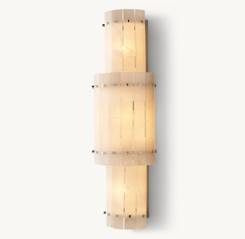 San Marco Alabaster Grand Circular Sconce, Bedroom Wall Sconce, detail 15