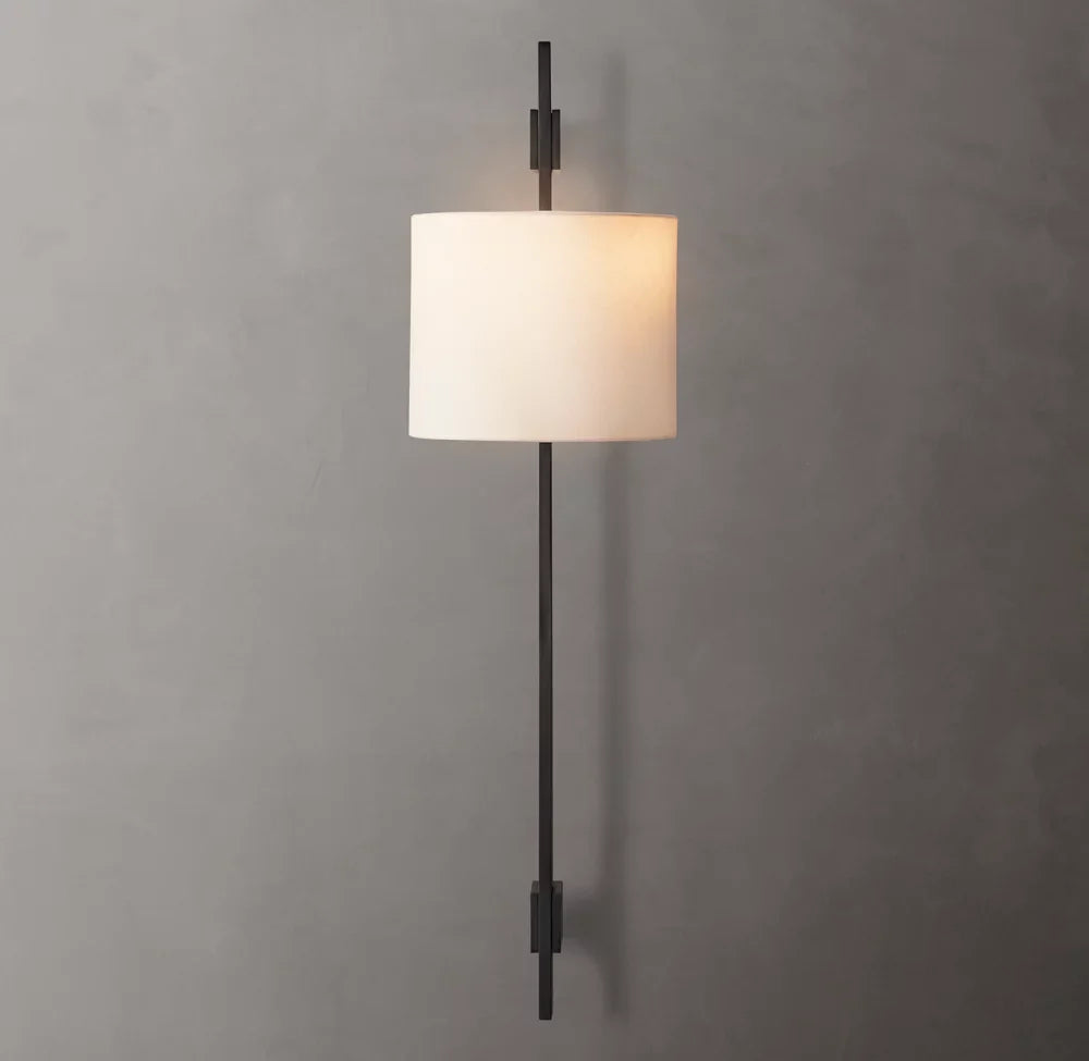 Vela Box Bar Sconce - Circular Shade, Bedroom Wall Sconce, detail 11