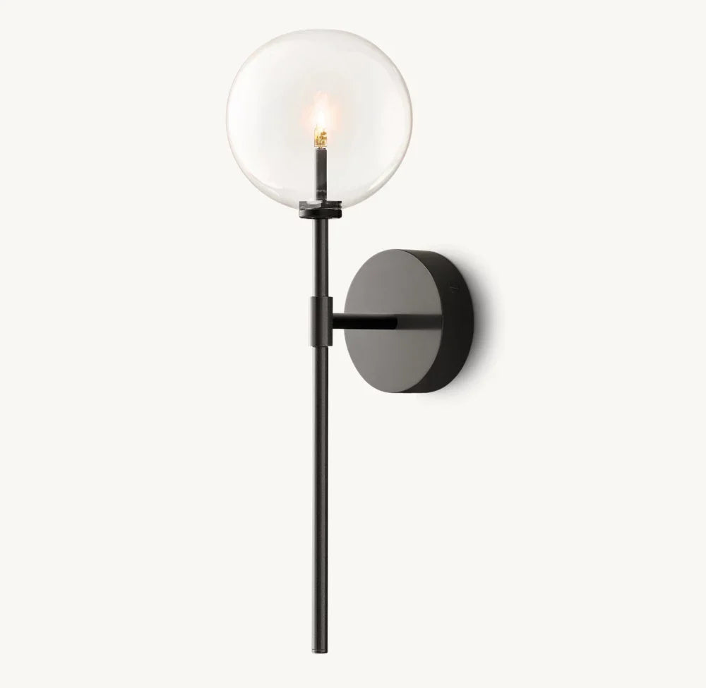Glass Globe Wall Light, Bathroom Wall Sconce, detail 10
