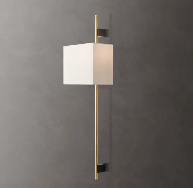 Vela Circular Bar Sconce - Box Shade, Bedroom Wall Sconce, detail 19