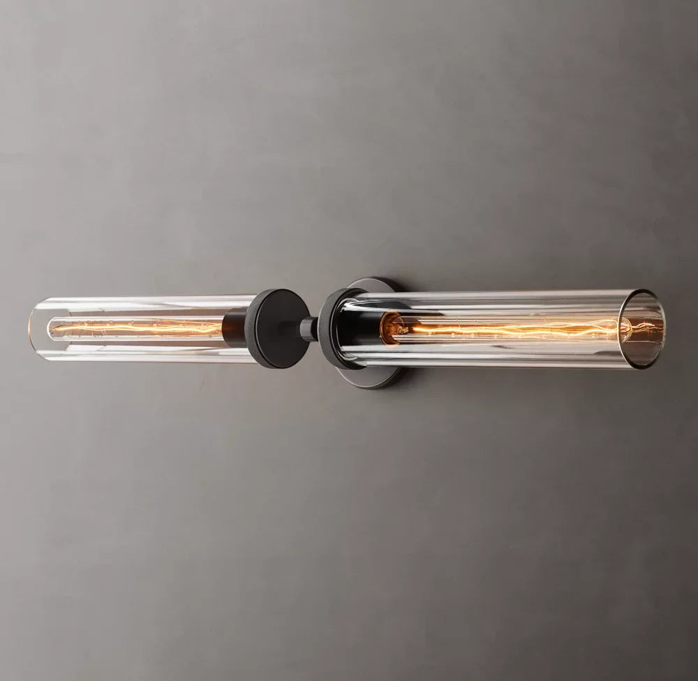 Lambeth Knurled Grand Linear Wall Light, Bathroom Wall Sconce, detail 11