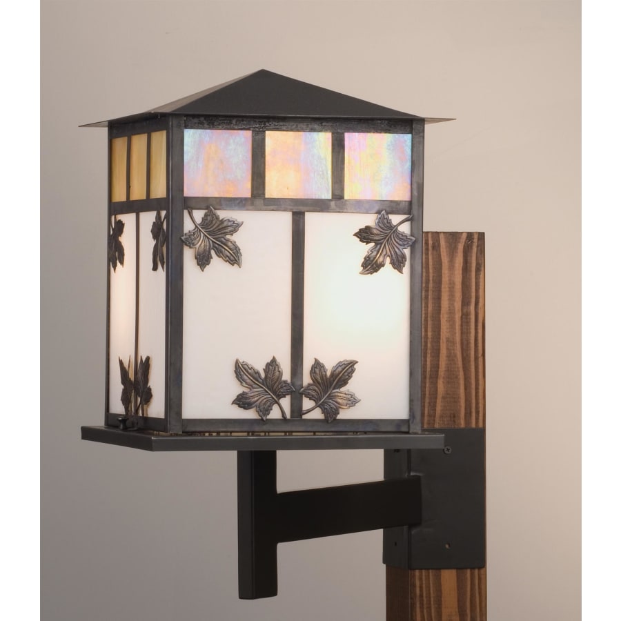 16" Wide 2 Light Wall Light with Art Glass Shade, Bedroom Wall Sconce, Dimensions: Height: 20"