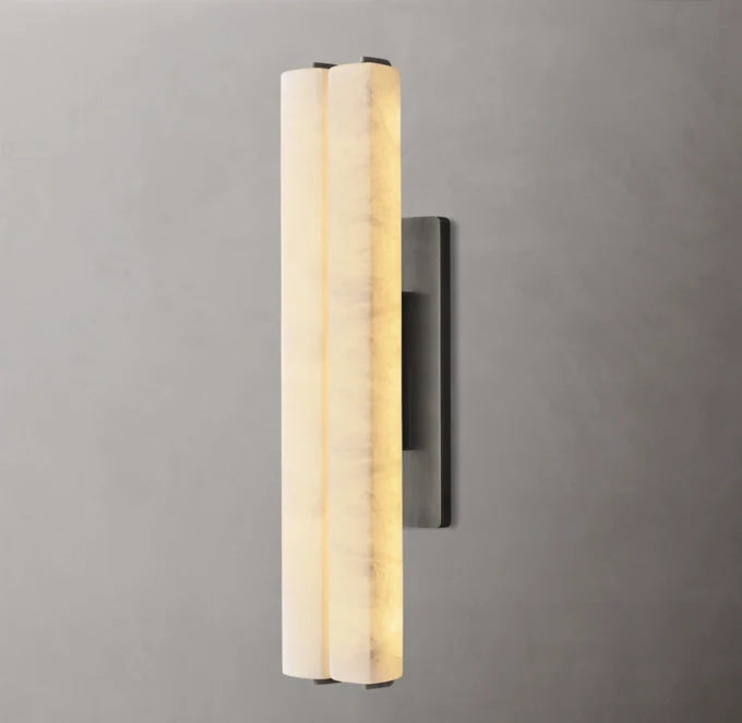 Audubon Alabaster Double Wall Light, Hardwired Wall Sconce, detail 11