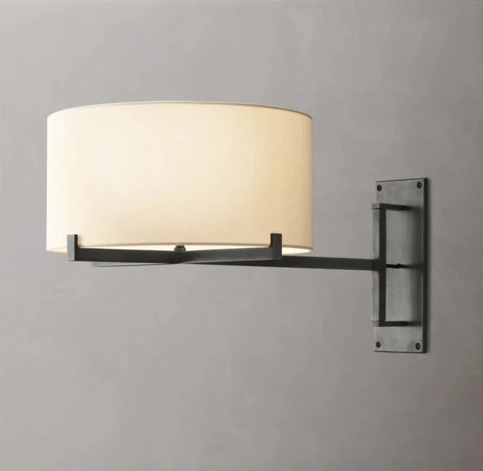 Pauillacs Drum Shade Swing-Arm Wall Light, Plug-In Wall Sconce, detail 17