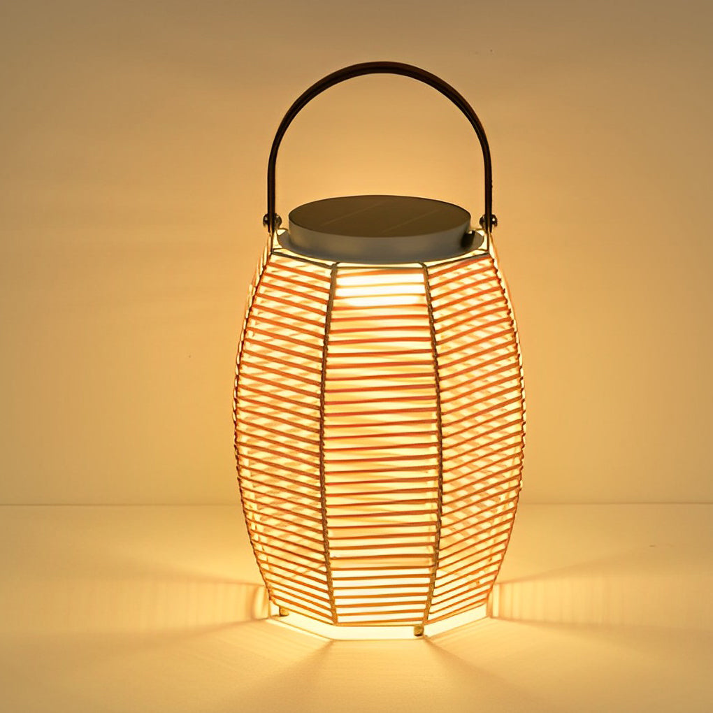 Portable Rattan LED Waterproof Solar Powered Exterior Lantern Lights, Outdoor Wall Light, detail 8