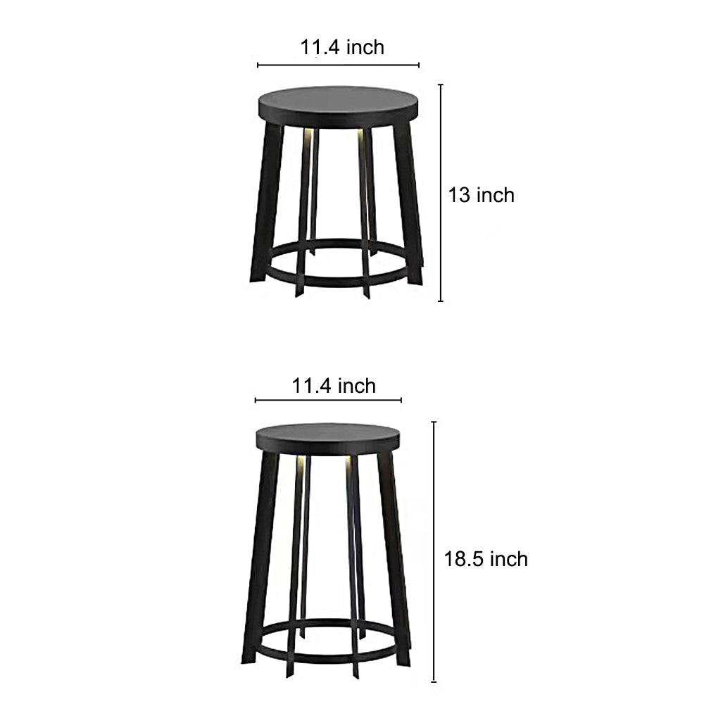 Circular Stool Multifunctional Waterproof LED Black Contemporary Solar Lights, Outdoor Wall Light, detail 7