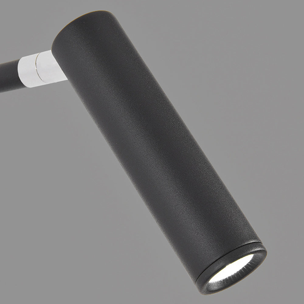Black/White Tube LED Pivot Arm Wall Light Adjustable Wall-Mounted Spotlight Bedroom Sconce Lamp, Hardwired Wall Sconce, detail 7