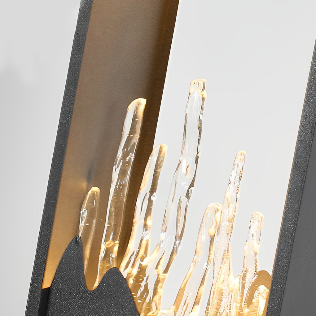 Box Glass Mountain Scenery Black Contemporary Exterior Pathway Lights, Outdoor Wall Light, detail 8