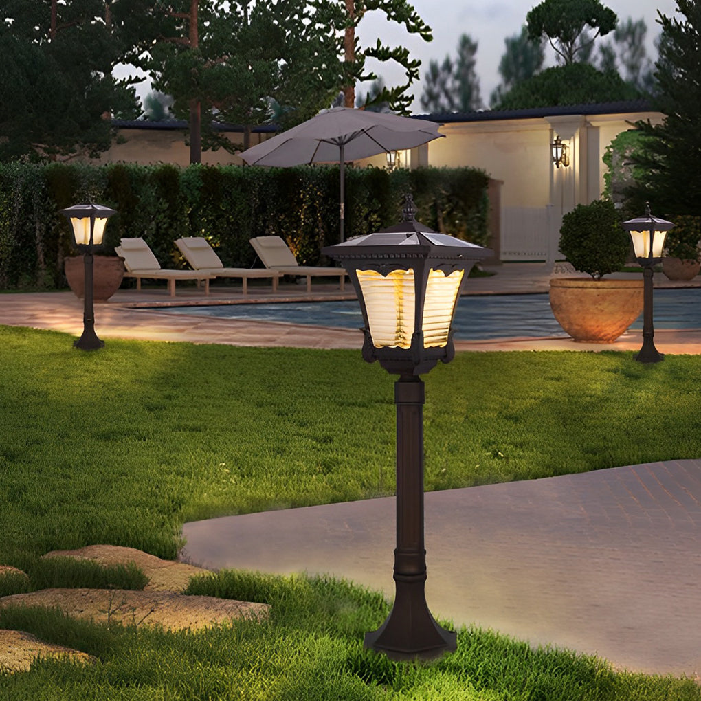 Glass Vintage Intelligent Light Control LED Waterproof Retro Solar Lawn Lamp, Outdoor Wall Light, detail 7