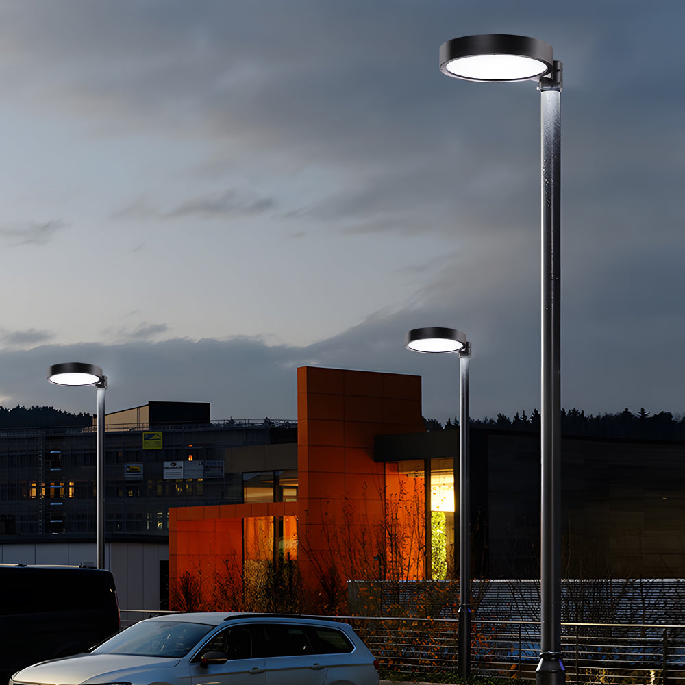 Circular Waterproof Smart Remote Control LED Solar Lamp Post Top Lights, Outdoor Wall Light, detail 4
