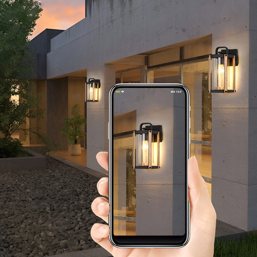 Lantern Shaped Waterproof Glass Black Industrial Exterior Wall Light Lighting, Outdoor Wall Light, detail 5