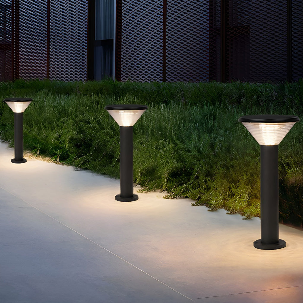 Circular Light Control Induction Black Contemporary Exterior Solar Pathway Lights, Outdoor Wall Light, detail 7