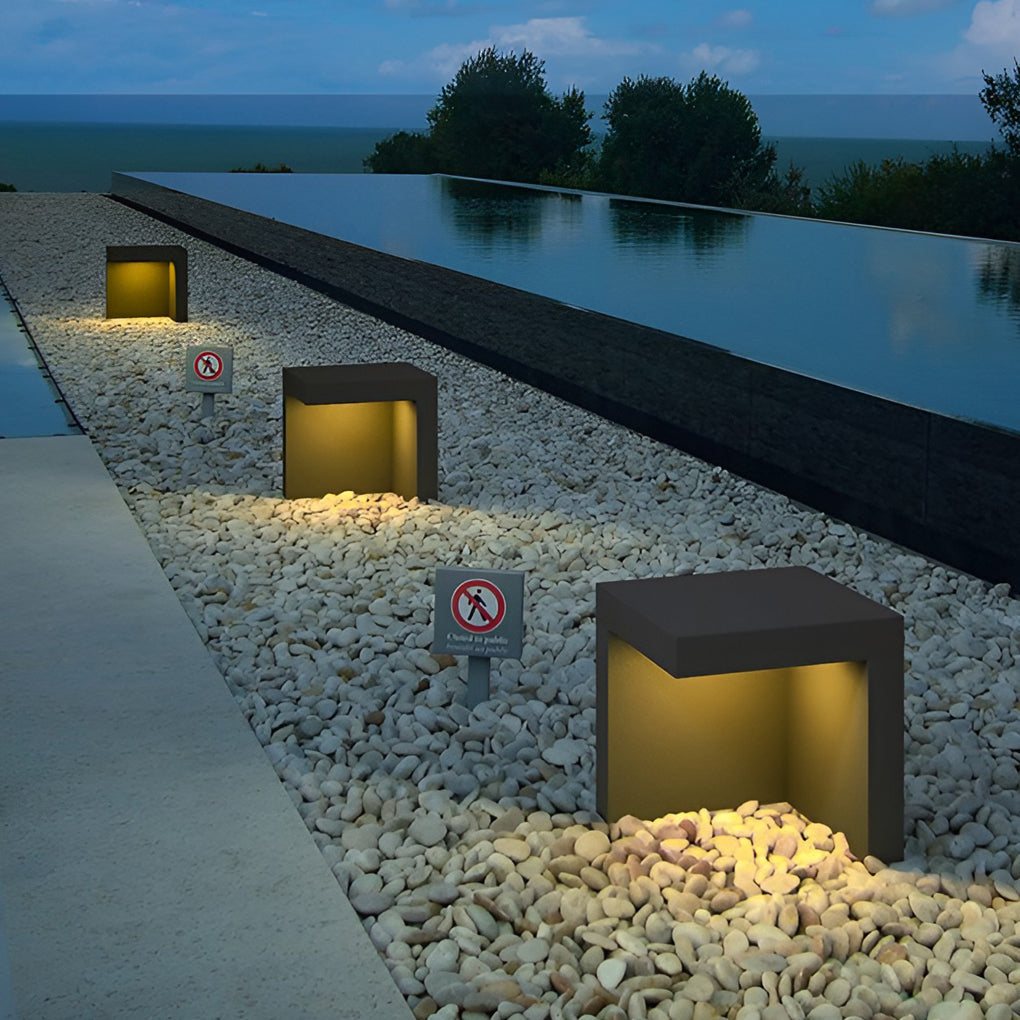 Waterproof LED Gray Contemporary Exterior Path Lights Solar Fence Post Lights, Outdoor Wall Light, detail 4