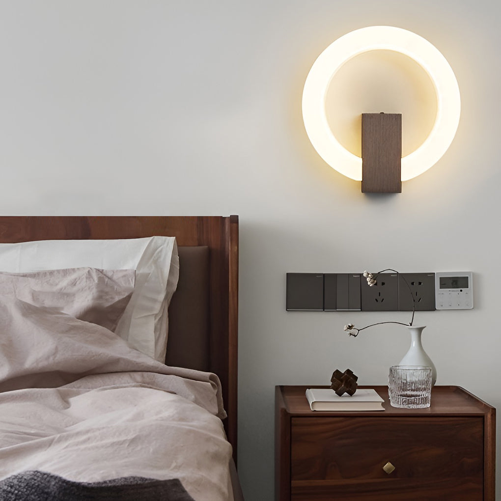 Circle Dimmable LED Contemporary Wall Light, Bedroom Wall Sconce, detail 2