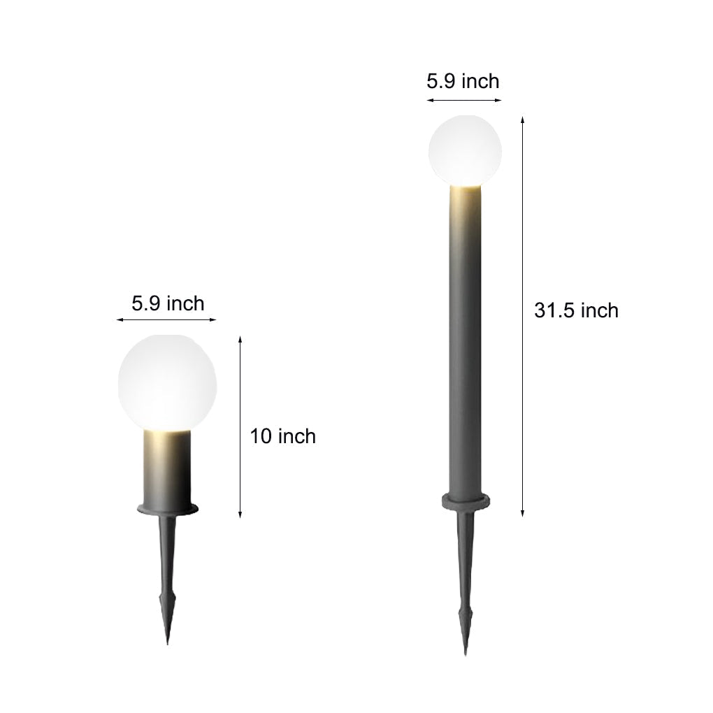 Circular Ball Waterproof LED Metal Black Contemporary Exterior Pathway Lights, Outdoor Wall Light, detail 5