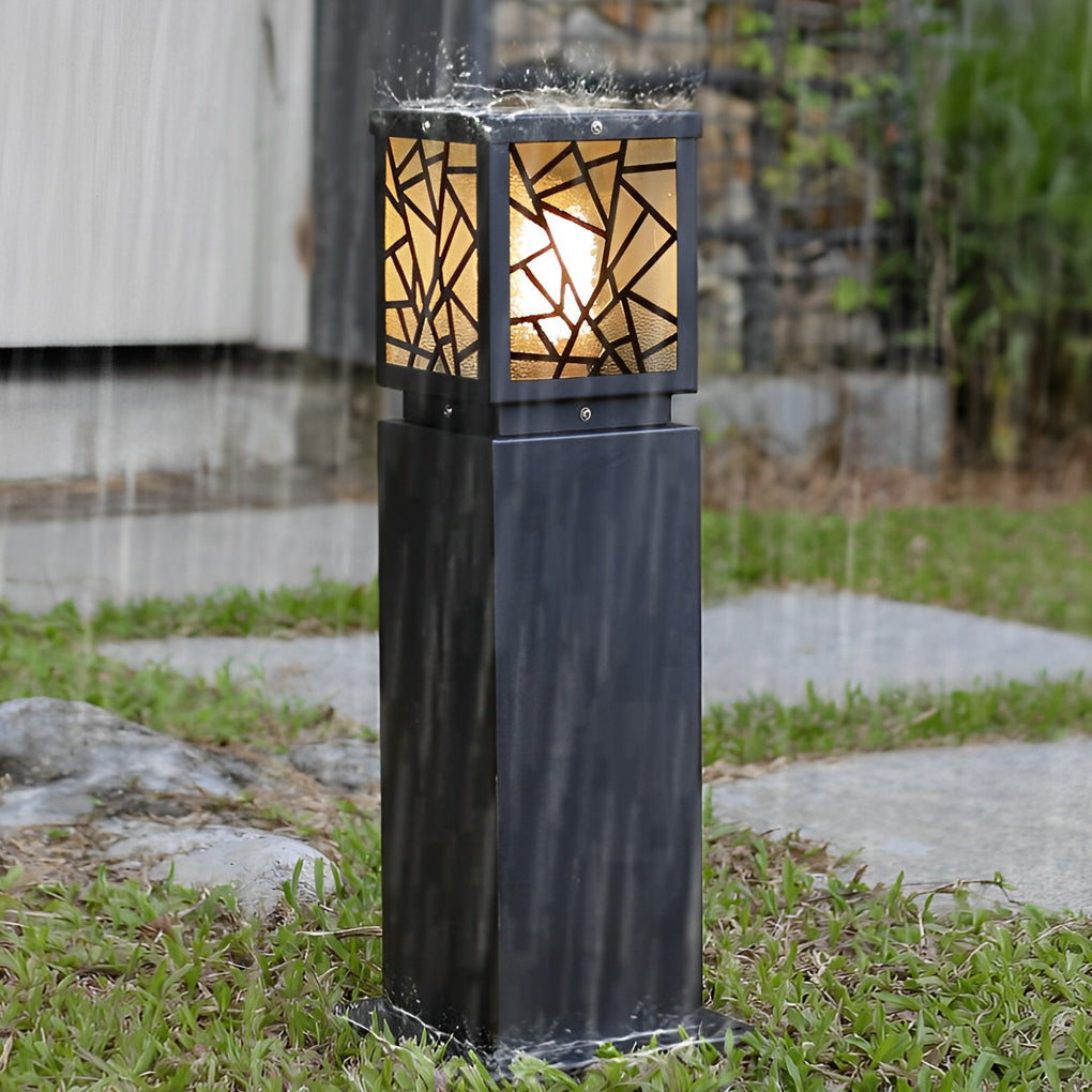 Retro LED Waterproof Black Contemporary Solar Path Lights Exterior Lawn Light, Outdoor Wall Light, detail 6