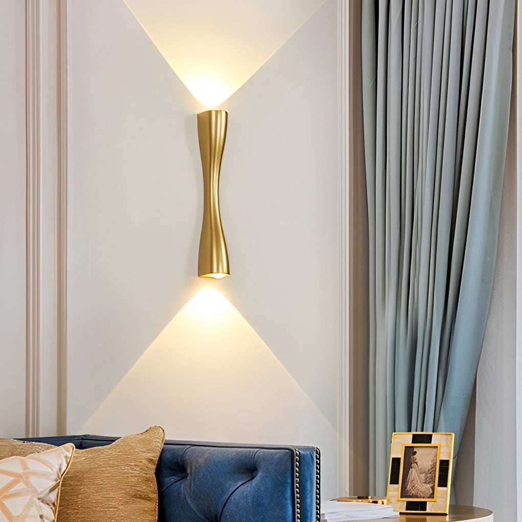 Electroplated Metal LED Up and Down Lights Contemporary Wall Light, Hardwired Wall Sconce, detail 2