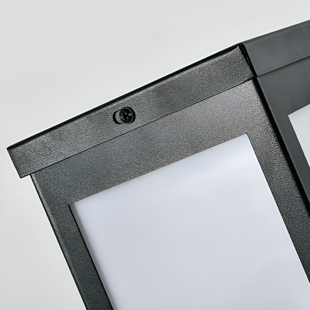 Industrial-Style Square LED Solar Landscape Lighting Waterproof Exterior Pathway Lights with Remote Control, Outdoor Wall Light, detail 8