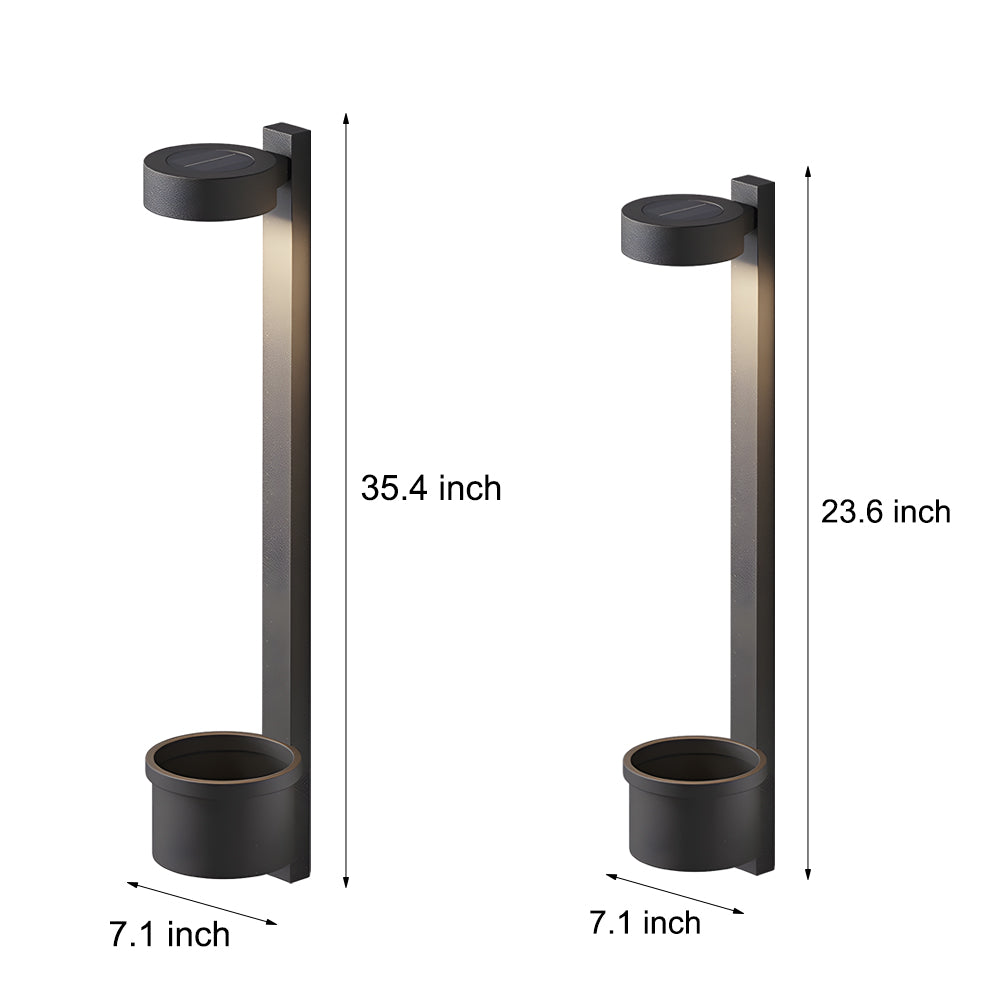 1-Light Solar Wall Mounted Plant Stand Exterior Wall Light with Planter, Outdoor Wall Light, detail 8