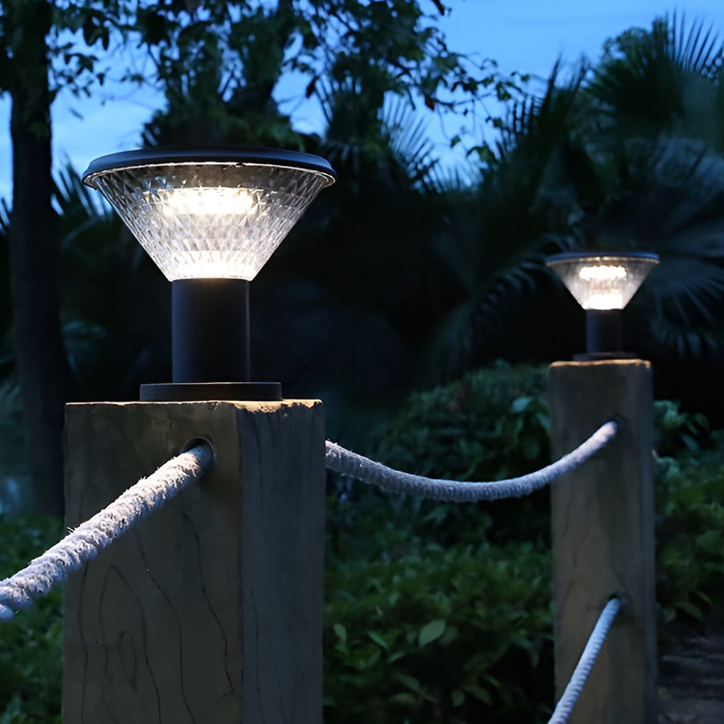 Rechargeable Circular Waterproof Intelligent Light Control Solar Fence Post Lights, Outdoor Wall Light, detail 6