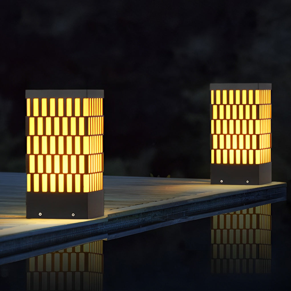 Retro Grid Designed Waterproof LED Black Contemporary Lawn Lamp Exterior Lighting, Outdoor Wall Light, detail 9