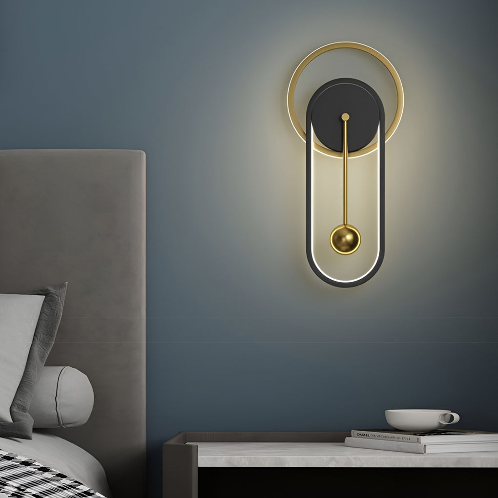 Creative Mute Clock Shaped LED Nordic Wall Light, Bedroom Wall Sconce, detail 3