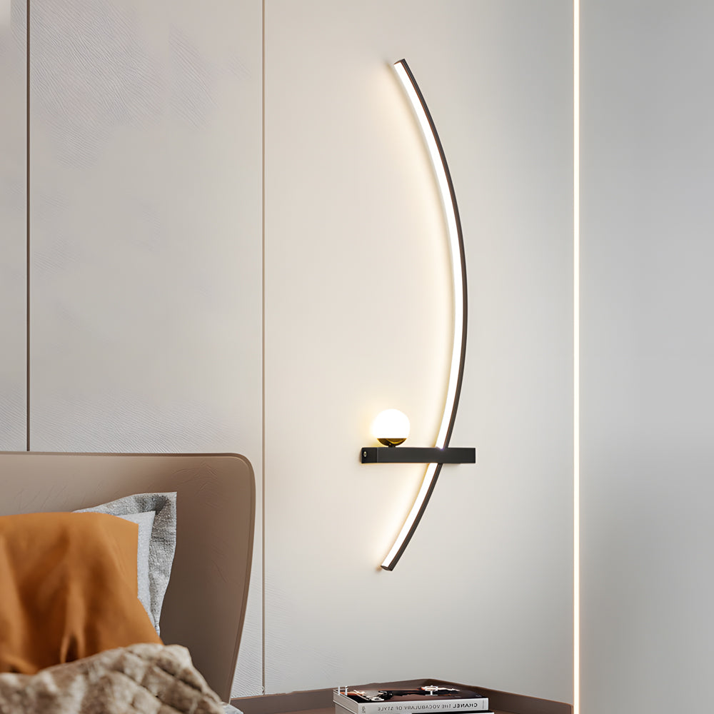 21'' Curved Strip 3 Step Dimming LED Wall Light, Hardwired Wall Sconce, detail 5