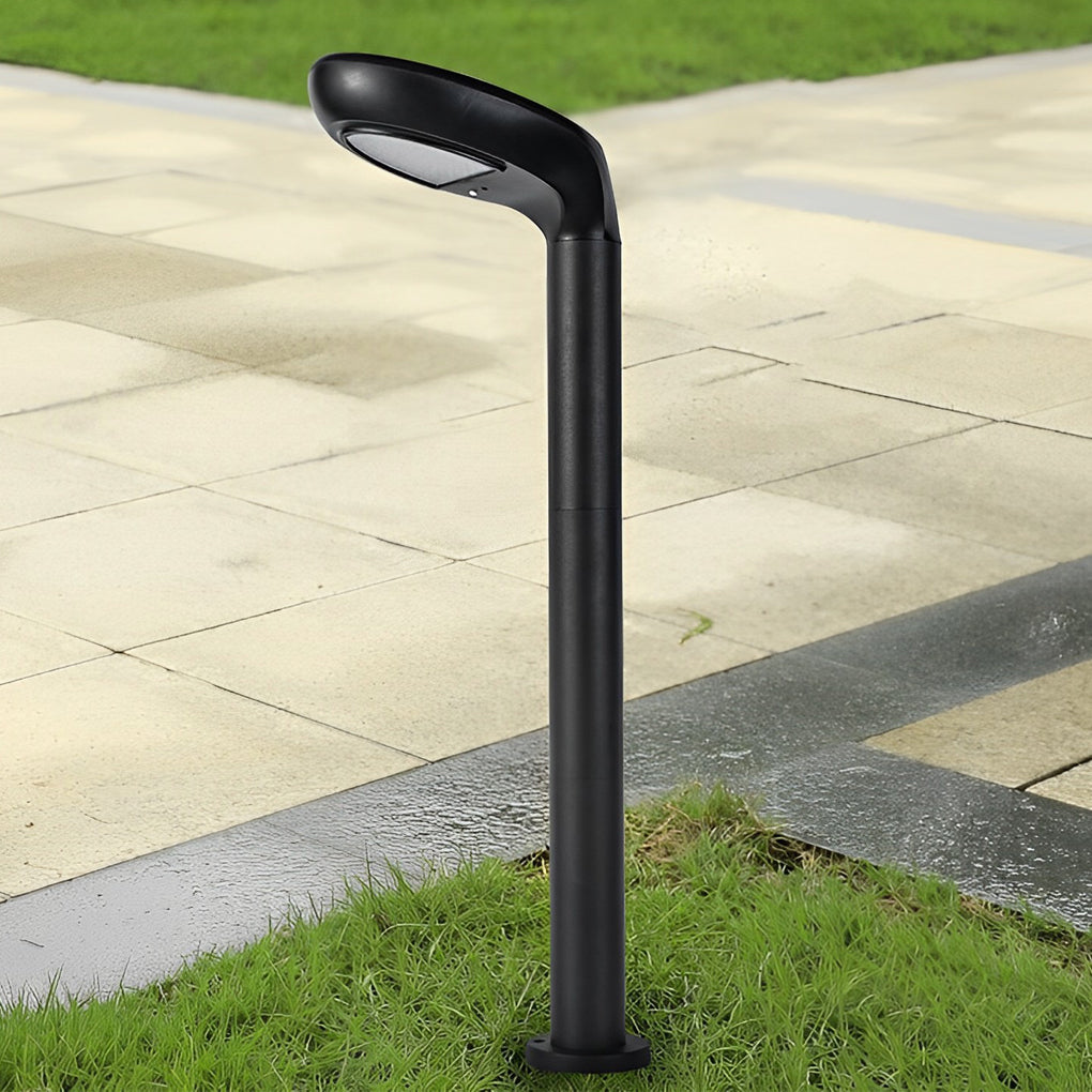 Clean-Lined Waterproof LED Black Contemporary Solar Powered Lawn Lights Garden Lamp, Outdoor Wall Light, detail 8