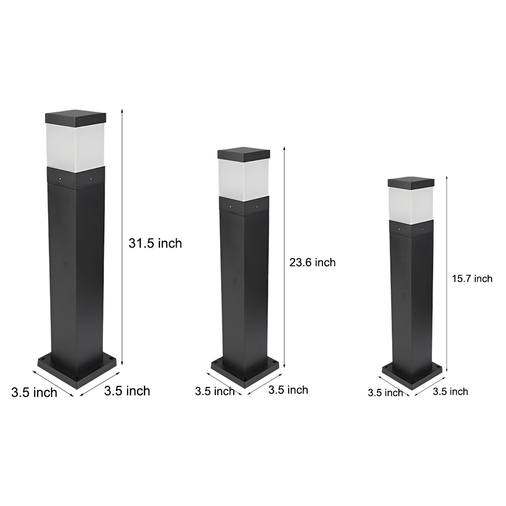 Square Waterproof LED Black Clean-Lined Contemporary Exterior Light Lawn Lamp, Outdoor Wall Light, detail 8