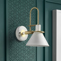 Clean-Lined Horn Shape Iron Creative Contemporary Wall Light, Bedroom Wall Sconce, Dia 7in x H 12in