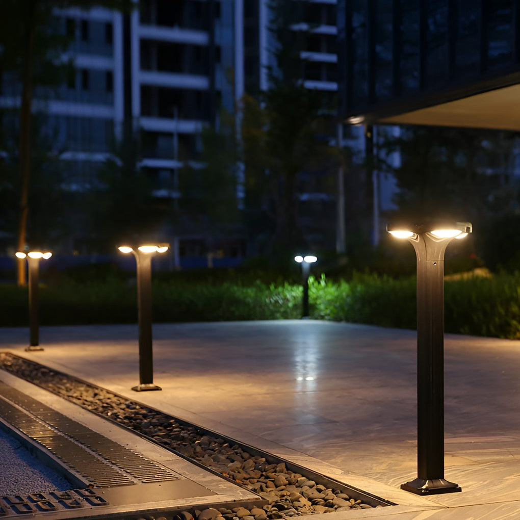 Square Waterproof LED Exterior Black Contemporary Path Lights Post Lighting, Outdoor Wall Light, detail 3