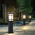 Waterproof LED Intelligent Black Contemporary Solar Lawn Lamp Exterior Lights, Outdoor Wall Light, Aluminum, 24"