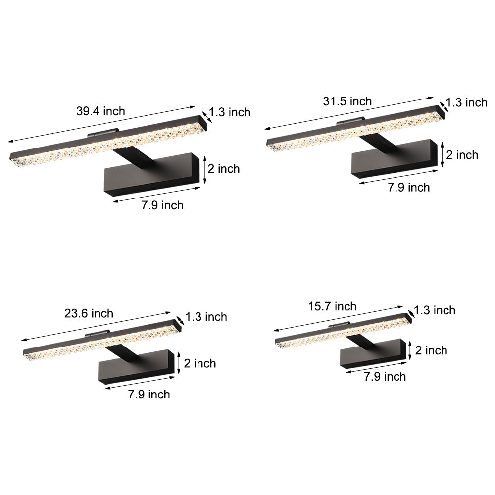 160° Adjustable LED Bathroom Vanity Fixture with Crystal-Inspired Acrylic Shade, Dimmable, Bathroom Vanity Light, detail 9