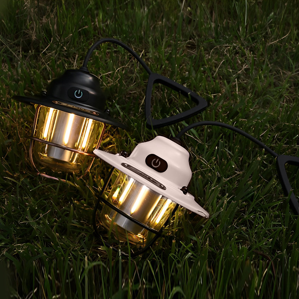 Circular LED Waterproof USB Rechargeable Retro Exterior Light Camping Lamp, Outdoor Wall Light, detail 4