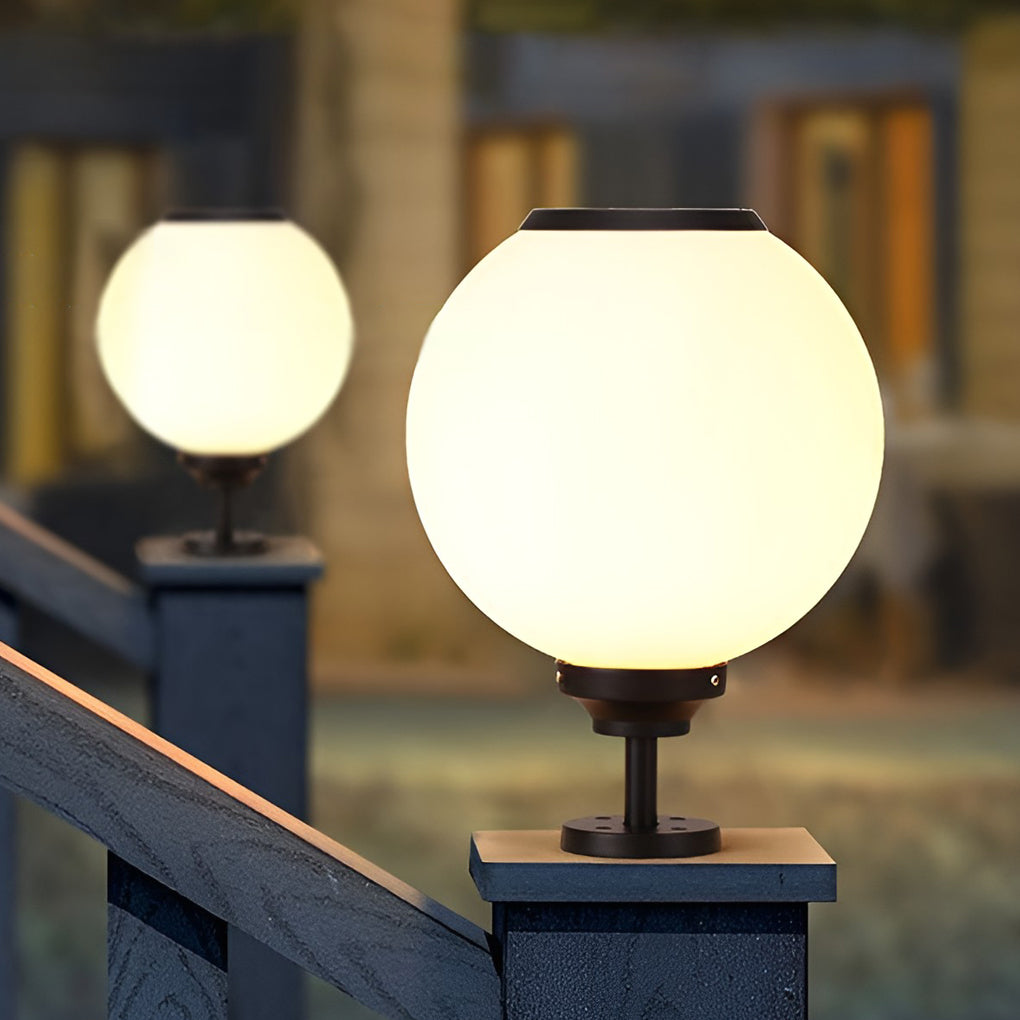 Glass Ball Waterproof Three Step Dimming LED Solar Post Caps Lights Pillar Light, Outdoor Wall Light, detail 8