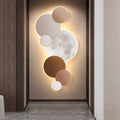 Lunar Glow Circular LED Wall Light, Bedroom Wall Sconce, 15.7"x31.5"