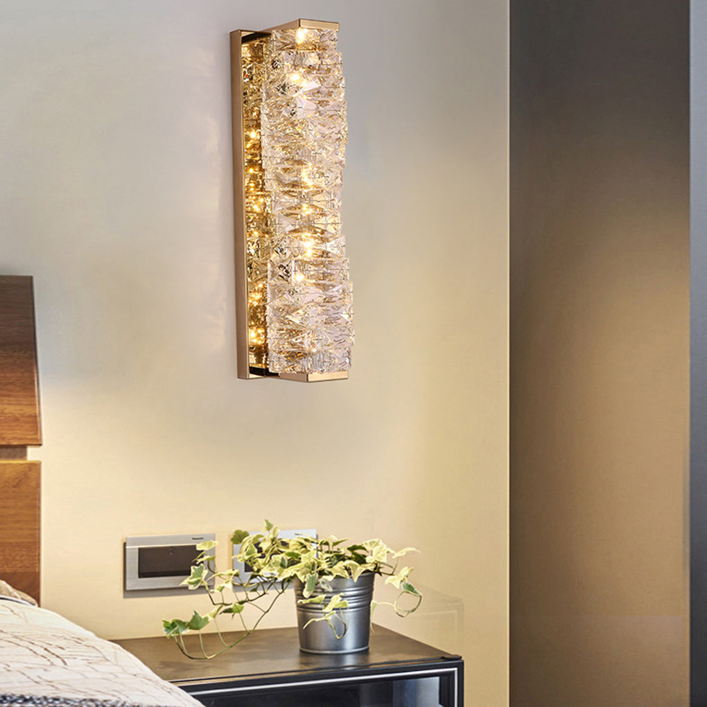 Creative Crystal Three Step Dimming Light LED Contemporary Wall Light, Bedroom Wall Sconce, detail 5