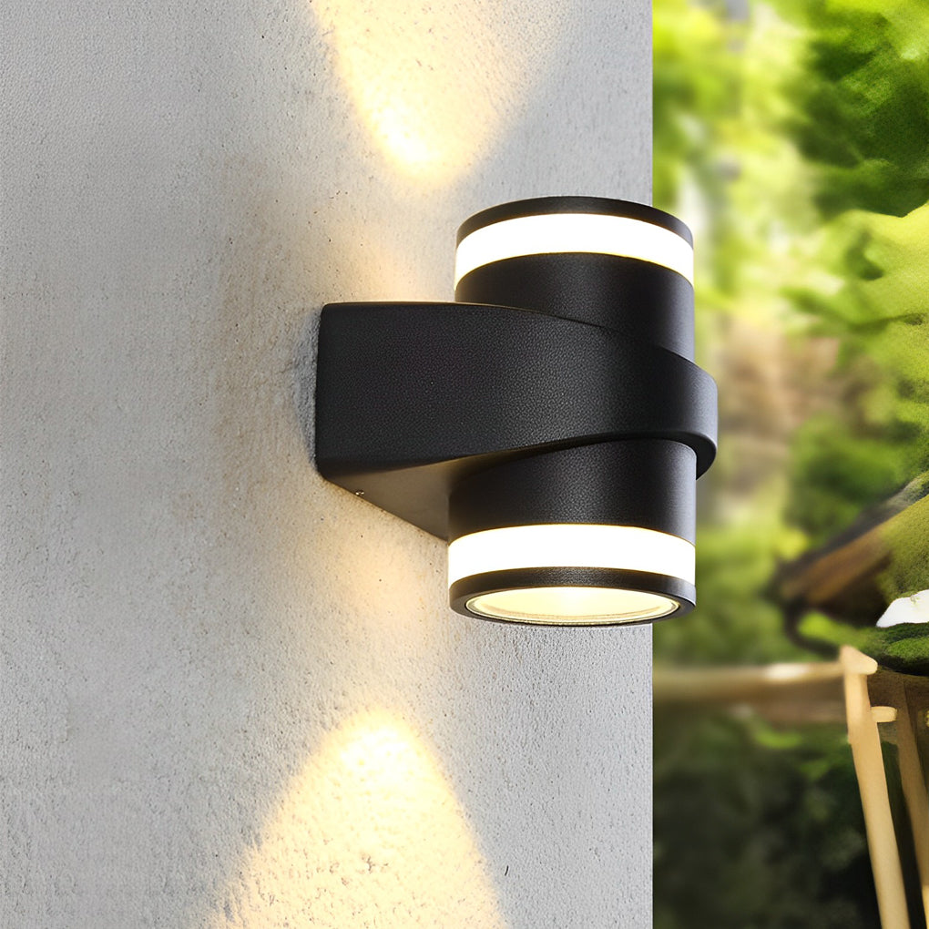 Circular Up and Dawn Light LED Waterproof Black Exterior Wall Washer Lights, Outdoor Wall Light, detail 3