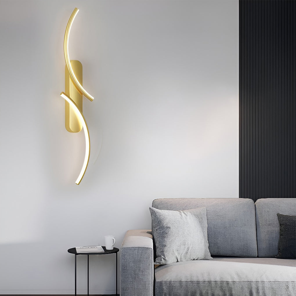 Creative S-shaped LED Three-color Light Contemporary Wall Light, Hardwired Wall Sconce, detail 3