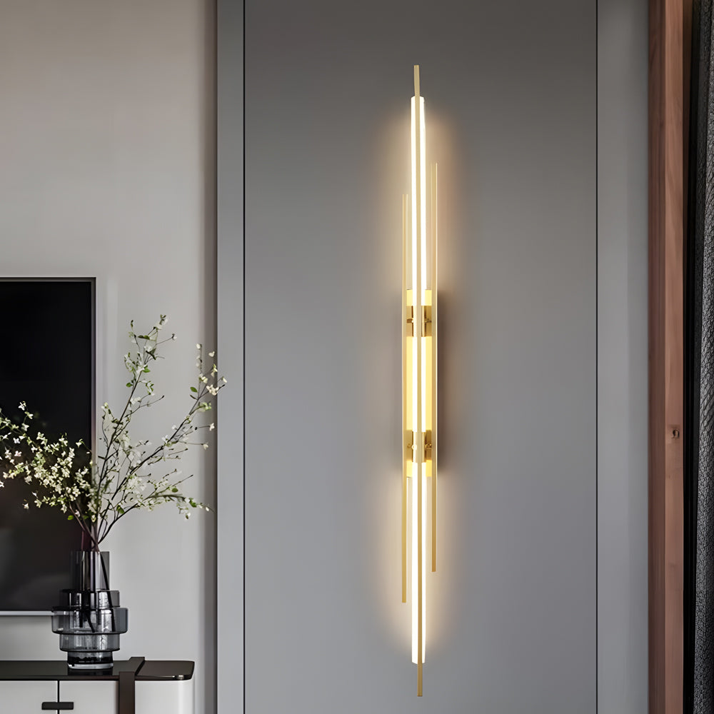 Long Strips Grille Iron Acrylic Clean Contemporary LED Wall Light, Hardwired Wall Sconce, detail 8