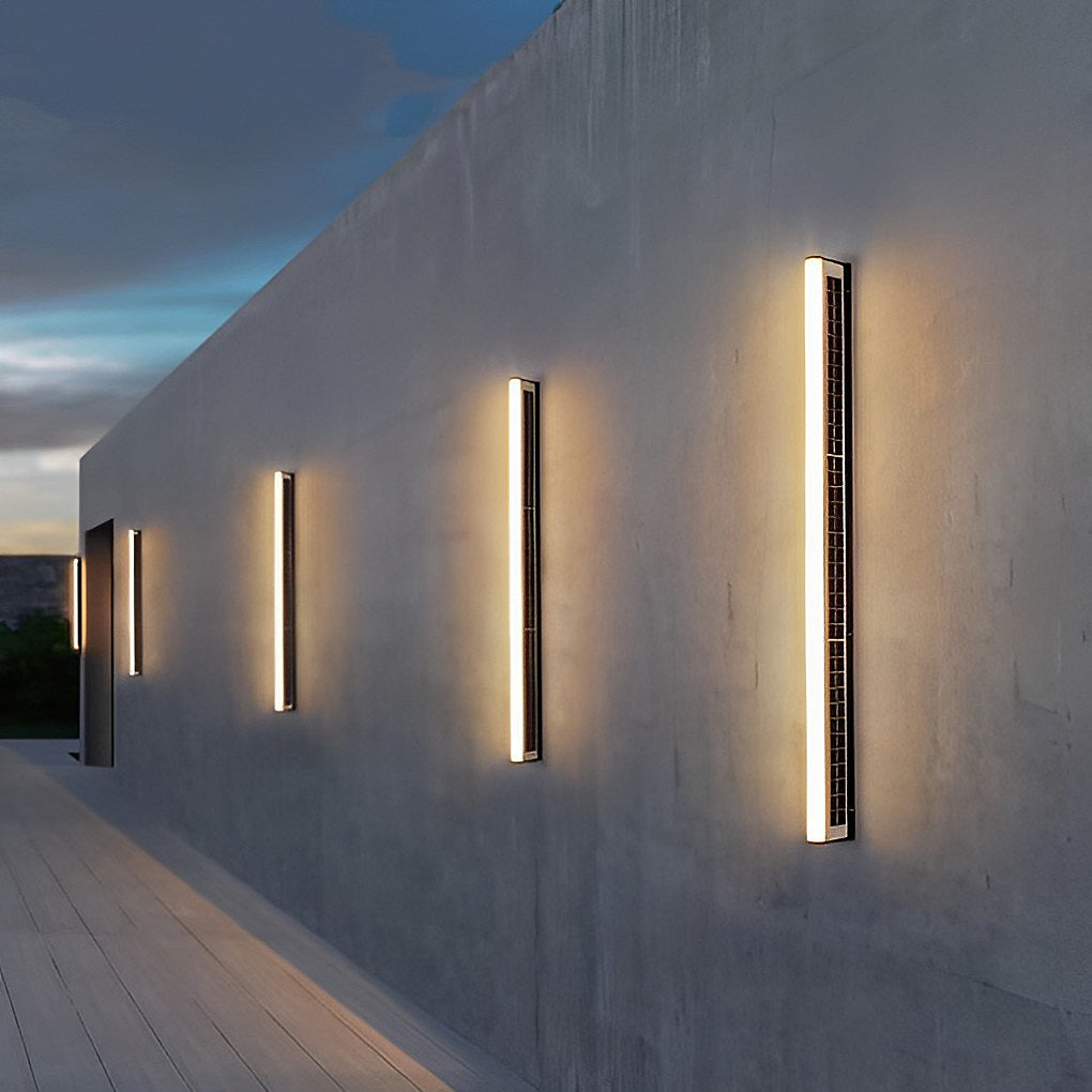 Long Acrylic LED Solar Exterior Wall Light Waterproof Linear Wall Mounted Lighting, Outdoor Wall Light, detail 4